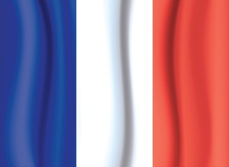 France flag, satin curtain wave flag vector