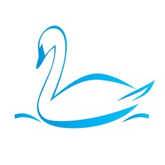 Swan outline vector 