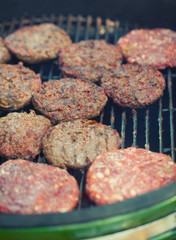 Burgers on the grill