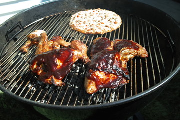 Grilling bbq chicken