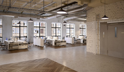 Office Agengy in Chicago Industrial Loft Apartment - Agentur Bü