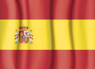 SPAIN FLAG, SATIN CURTAIN WAVE FLAG VECTOR