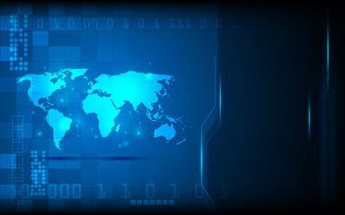vector abstract world map digital technology innovation template background