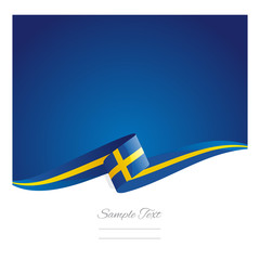 Naklejka premium New abstract Sweden flag ribbon