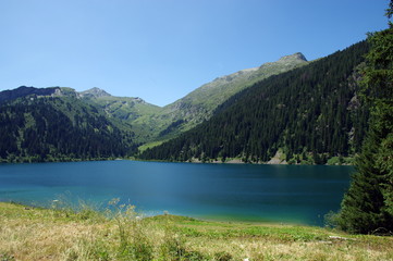 Fototapeta na wymiar lac du barrage de st guérin -savoie