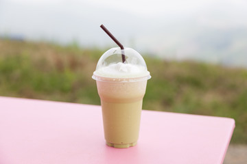 Coffee in plastic cup