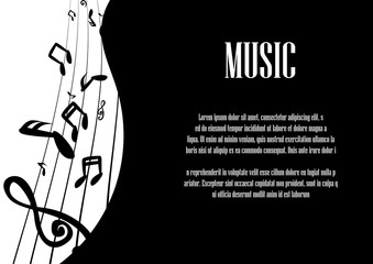 Vector : Music notes and space for text