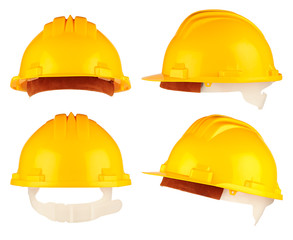yellow building-site helmet set