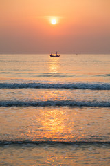 Morning fishing boat