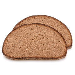 Slice of fresh rye bread isolated on white background cutout