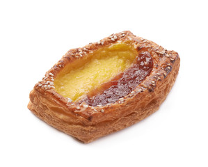 Sweet bread bun pastry isolated