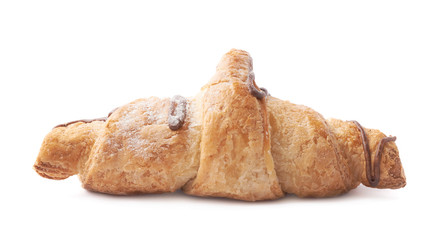 Sweet croissant pastry isolated