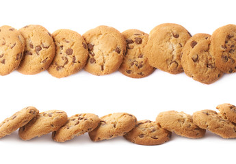 Border line of cookies isolated