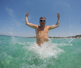 Jumping in the sea