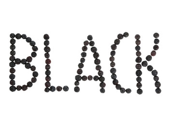 Word Black lined with blackberry