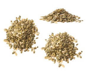 Pile of pumpkin seeds isolated