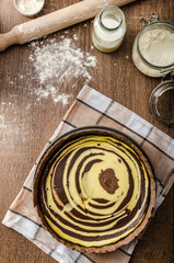 Cheesecake with honey and chocolate