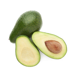 Cut in half avocado fruit composition
