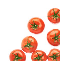 Pile of multiple tomatoes isolated