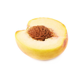 Half of a peach fruit isolated