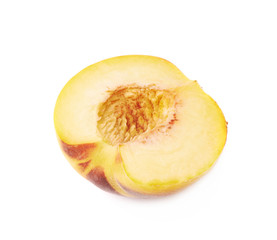 Half of a peach fruit isolated