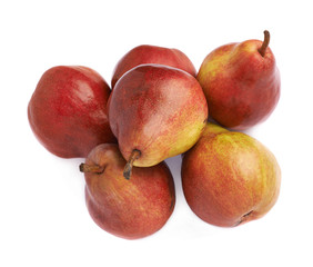 Pile of red pears isolated