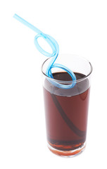 Glass filled with the red juice isolated