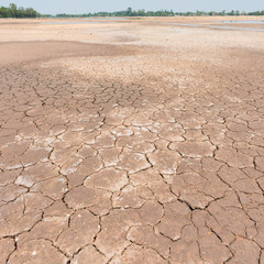 Drought land and blue sky