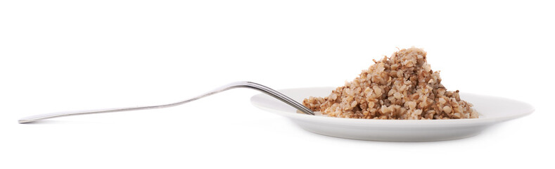 Cooked buckwheat on a plate