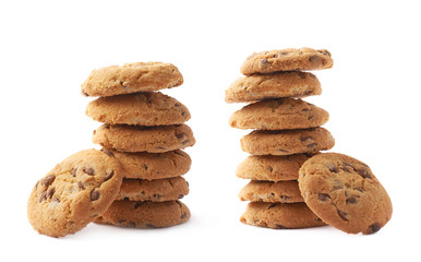 Pile of round cookies isolated