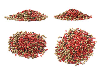 Pile of multiple pepper seeds isolated