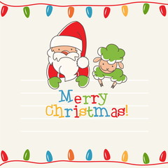 Illustration of christmas greeting card. Vector