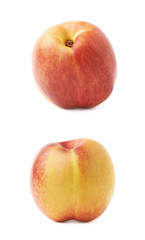 Single ripe nectarine isolated