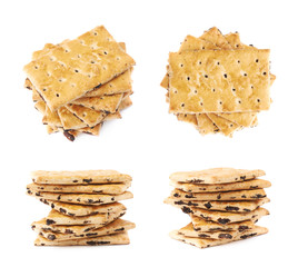Twisted stack of cookies isolated