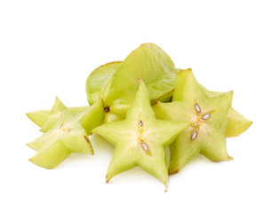 Averrhoa carambola starfruit isolated