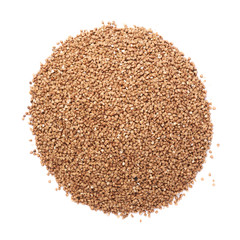 Pile of buckwheat seeds isolated