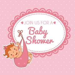 Illustration of cute baby girl. Vector