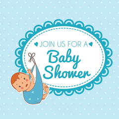 Illustration of cute baby boy. Vector