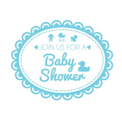 Illustration of label of baby shower. Vector