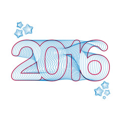 written the year 2016 with lines and stars, good 2016, happy new year 