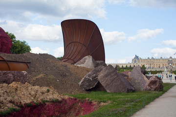 modern art in Versailles park on area near Castle