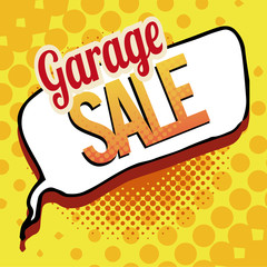 garage sale illustrator over retro background