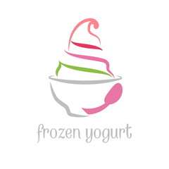 Illustration concept of frozen yogurt. Vector