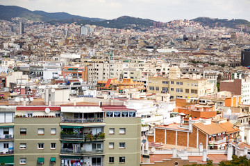 sea of houses, Barcelona in summer