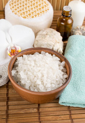 Spa salon with sea salt