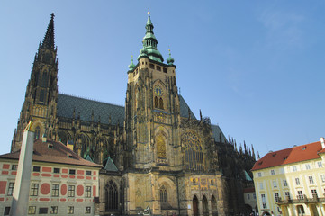 Saint Vitus (St. Vitt's) Cathedral and Prague Castle. Prague, Czech Republic