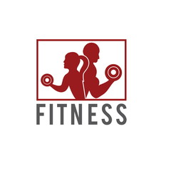 man and woman of fitness silhouette character
