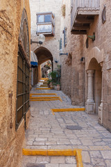 Narrow alley in Old Jaffa - Tel Aviv, Israel