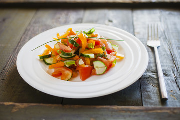 vegetable salad in a plate