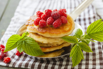 fritters with raspberry for breakfast